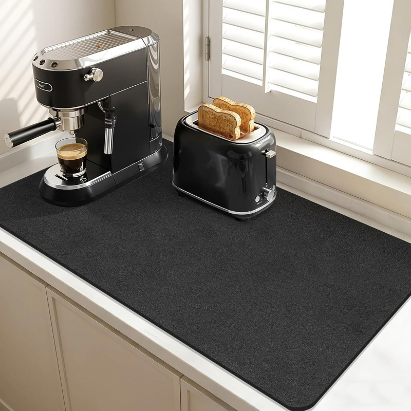 Kitchen Appliances List - VIKAMA Zwarte aanrechtmatten antislip waterdicht koffiemachine