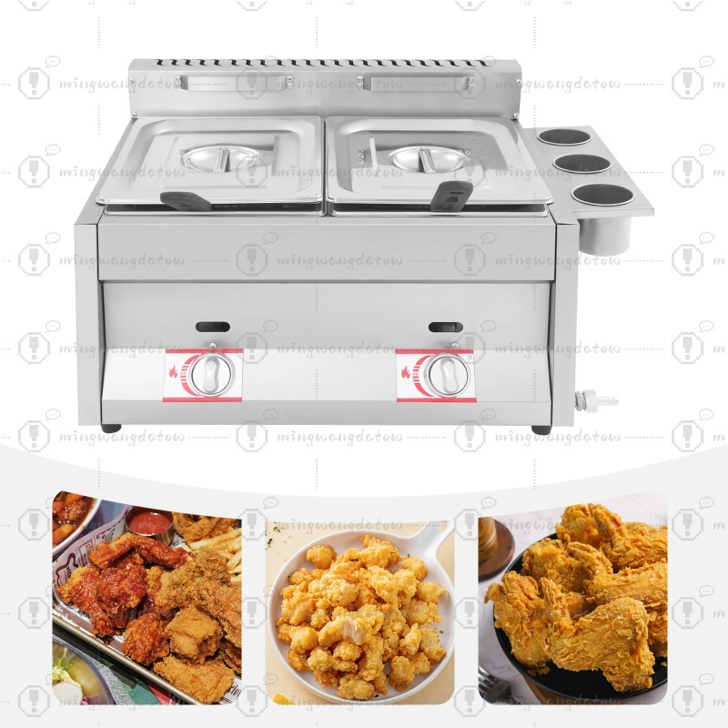 Deep Fryer Stainless - Nieuwe commerciële gasfriteuse 12L, aanrechtmodel, roestvrij