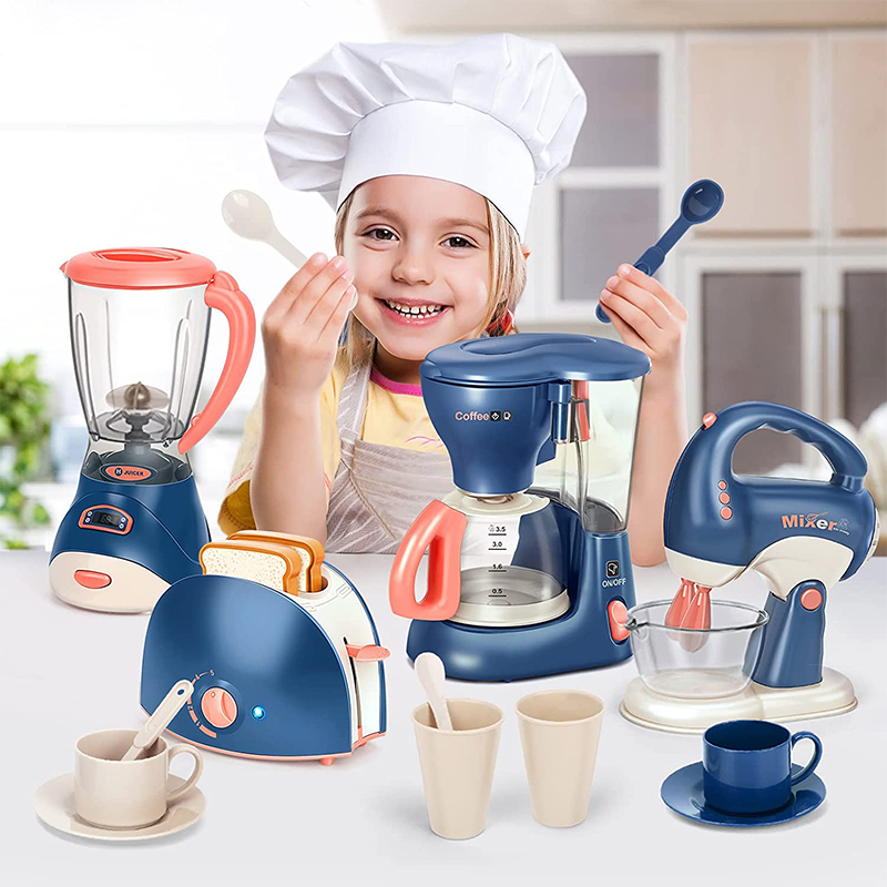 Kitchen Appliances For Kids - Mini-huishoudelijke apparaten Keukenspeelgoed, fantasiespelset met koffiezetapparaat