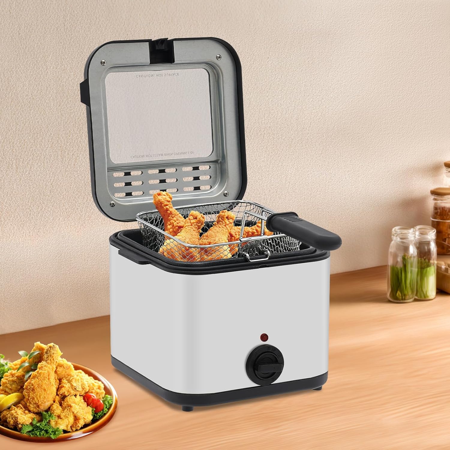 Deep Fryer Stainless - Elektrische friteuse voor op het aanrecht,
