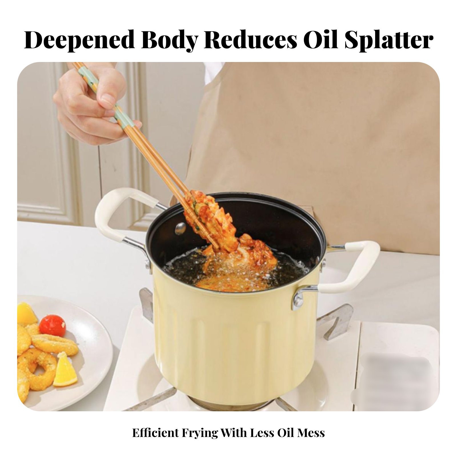 Deep Fryer Stainless - Mini Friteusepan Gemakkelijk schoon te maken