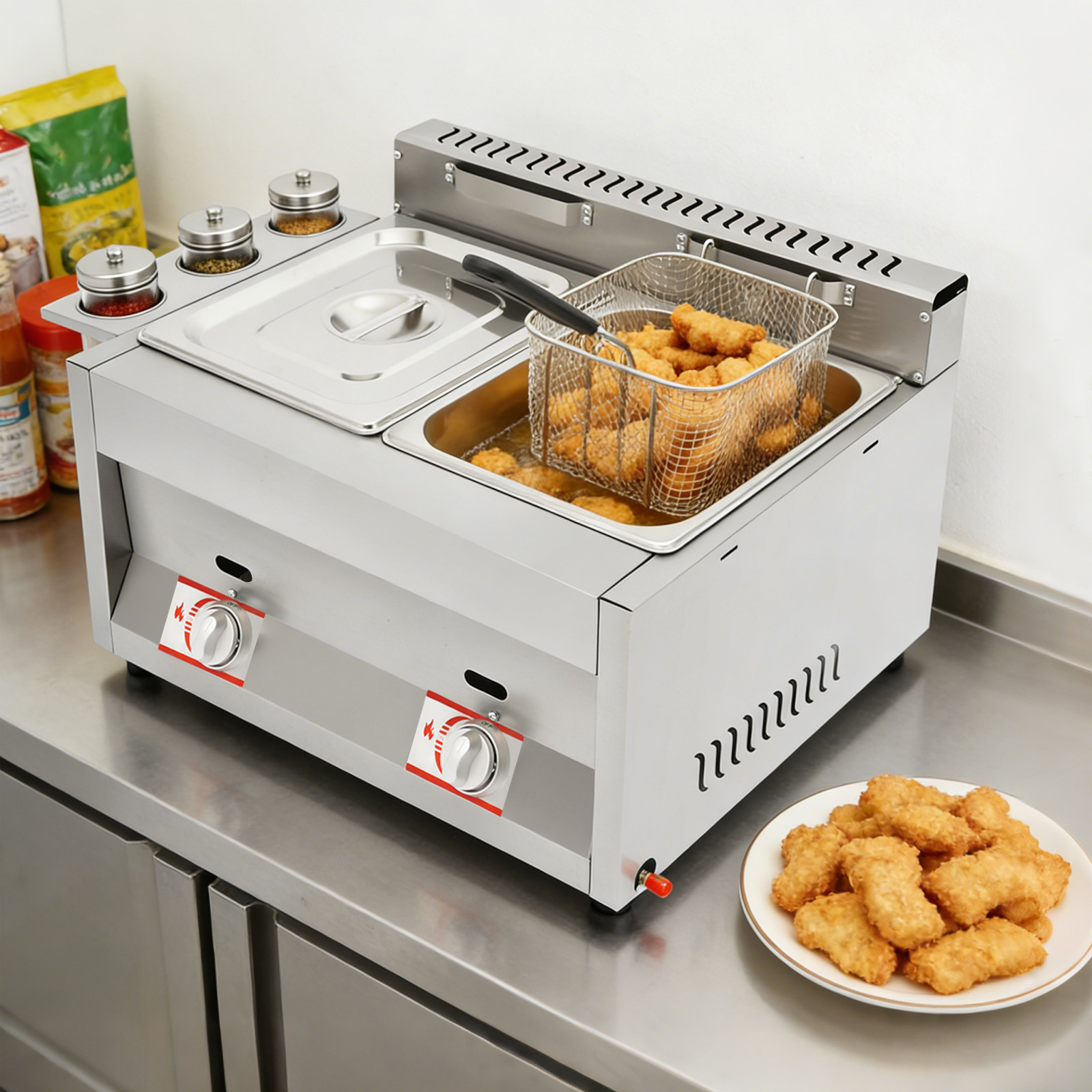 Commerciële dubbele friteuse m - Deep Fryer Stainless recensie en prijs