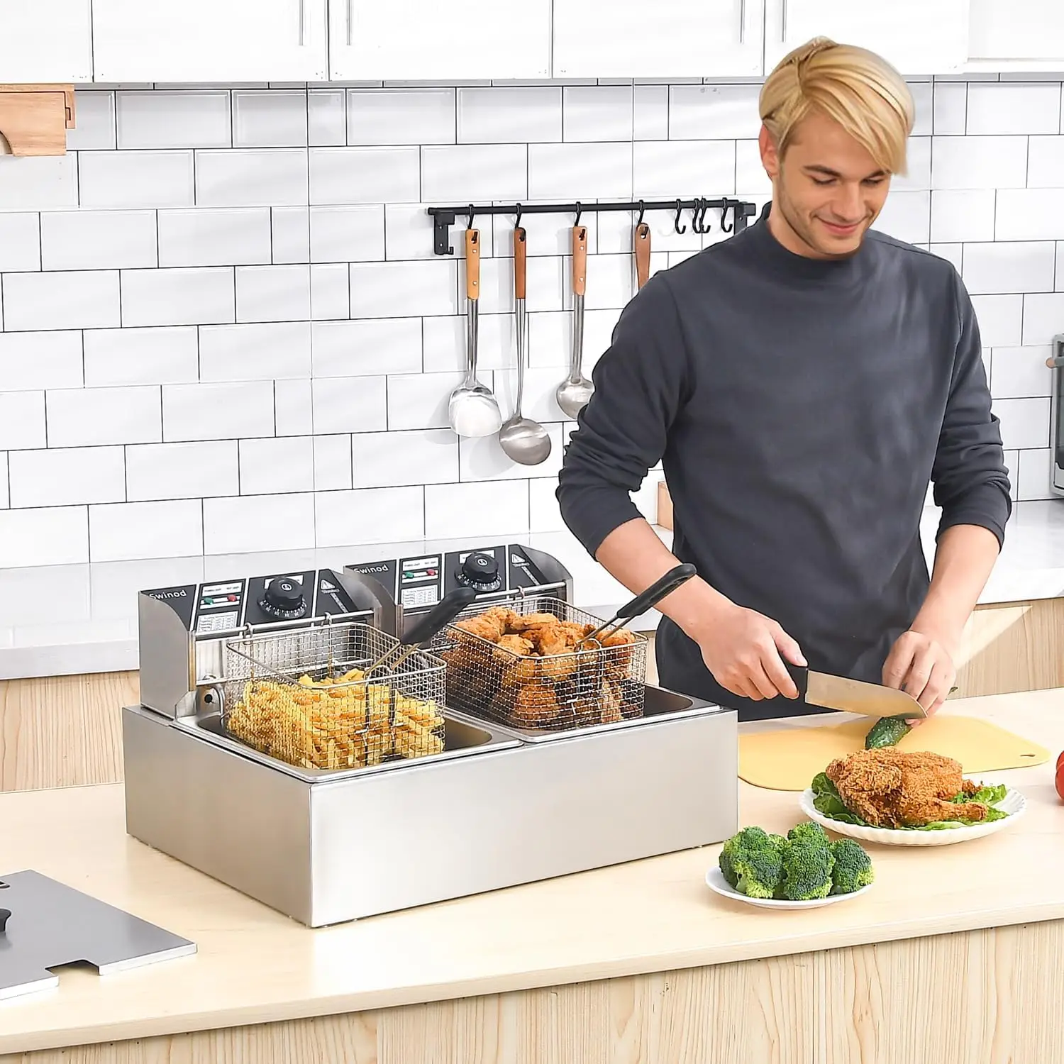 Commerciële frituurpan met man - Deep Fryer Stainless recensie en prijs