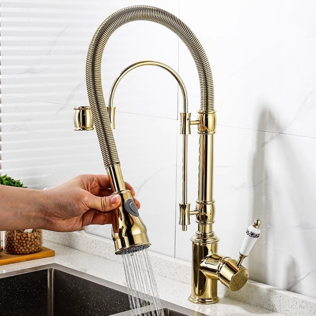 Goud Pull Down Keukenkraan Mes - Kitchen Appliances For Restaurant recensie en prijs