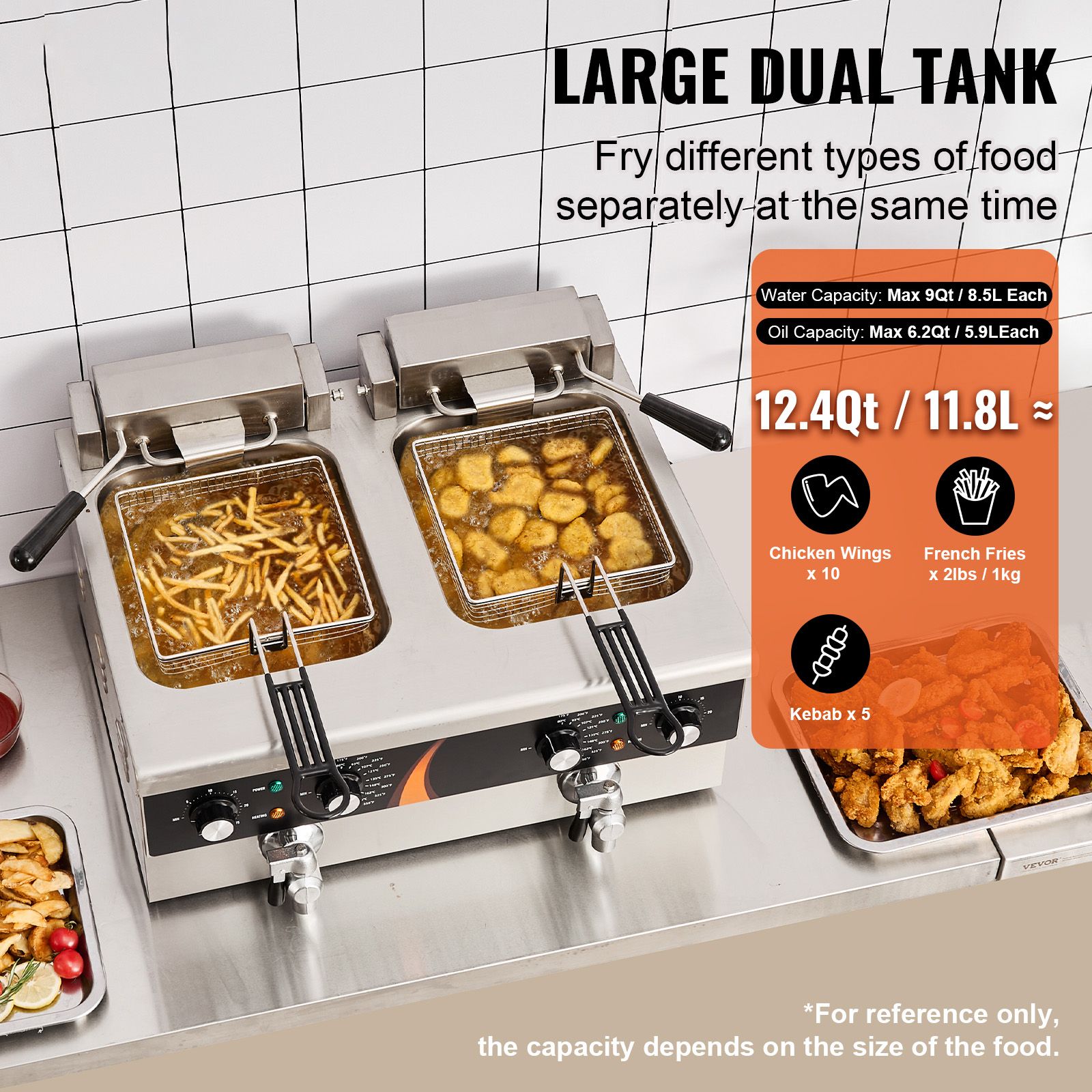 Commerciële friteuse 3500W, el - Deep Fryer Stainless recensie en prijs